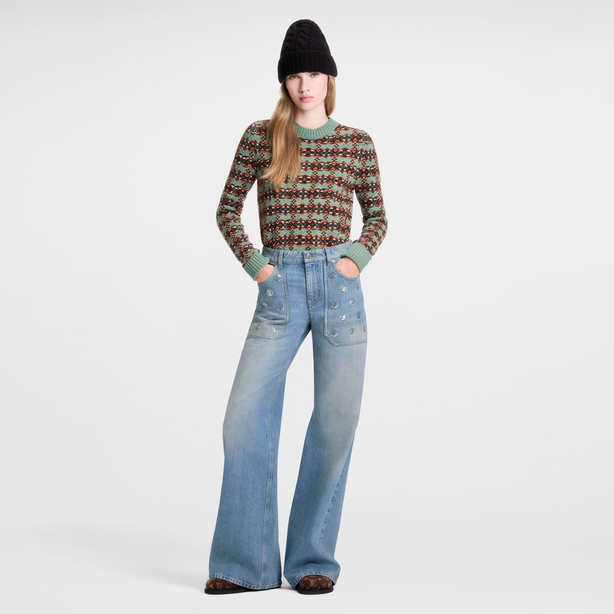Signature Sequin Accent Flared Jeans - Men - Discontinued Product